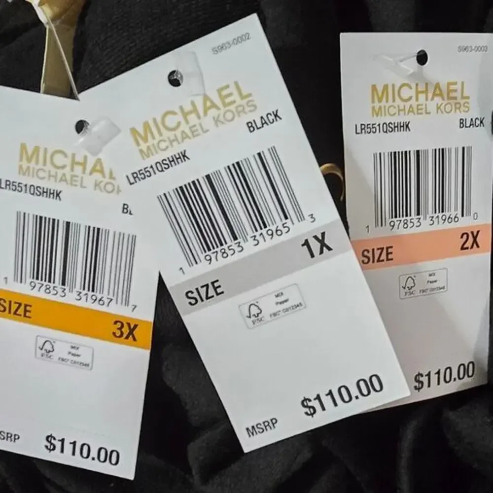 Michael Kors‎ Metallic Gold Logo Black Super Soft Hoodie Top Plus Size New